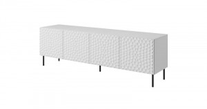 COMODA TV, CAMA-HOLE-RTV-190-BI/BI, 190CM, ALB MAT, DIN PLACI LAMINATE SI MDF, DESIGN MODERN - Img 3