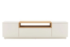 COMODA TV LOFT 160CM, REALIZATA DIN MDF SI FURNIR STEJAR, CULOARE ALB/ NATUR, ARTIM GROUP SELECTION - Img 4