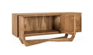 COMODA TV NOVA 150CM, REALIZATA DIN LEMN DE TEC, CULOARE NATUR, GINER Y COLOMER - Img 3