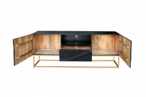COMODA TV, SCORPION 160CM, DIN LEMN MASIV DE MANGO SI CADRUL DE METAL, ARTIM GROUP SELECTION - Img 4