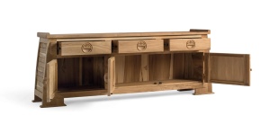 COMODA TV SUMBAWA 170CM, REALIZATA DIN LEMN DE TEC SI METAL, CULOARE NATUR, GINER Y COLOMER - Img 3