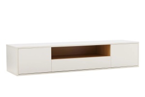 COMODA TV SUSPENDATA LOFT 150CM, REALIZATA DIN MDF SI FURNIR STEJAR, CULOARE ALB, ARTIM GROUP SELECTION - Img 8