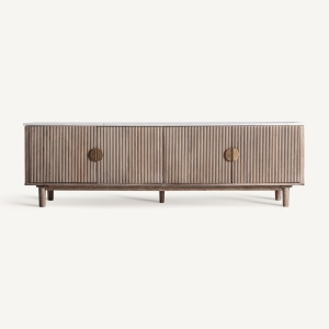 COMODA TV ZERF 200CM, DIN LEMN DE MANGO MDF SI MARMURA, DESIGN CONTEMPORAN, VICAL HOME - Img 2