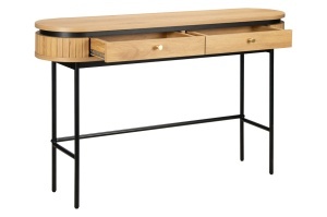 CONSOLA/BIROU, ATELIER 120CM, CU DOUA SERTARE, DIN LEMN DE MANGO SI METAL, ASPECT NATUR, ARTIM GROUP SELECTION - Img 5