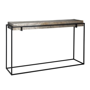 CONSOLA CALLOWAY AURIU SAMPANIE/NEGRU, 825034, CONFECTIONATA DIN ALUMINIU SI FIER, STIL MODERN - Img 1