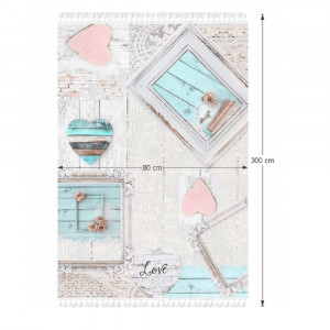 Covor 80x300 cm, bej/model vintage, SONIL, 0000204376