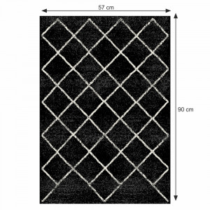 Covor, negru/model, 57x90 cm, MATES TYP 1, 0000268508 - Img 1