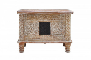 CUFAR/LADA DE DEPOZITARE, MYSTIC 65CM, LEMN MASIV SCULPTAT MANUAL 39649 - Img 2