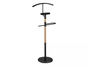 CUIER DE HAINE FOSTER, 110 CM, NEGRU/FAG, DIN METAL SI LEMN, STIL MODERN