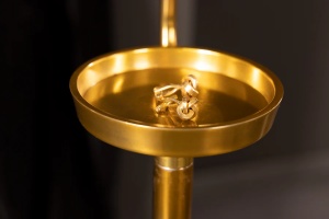 CUIER/SUPORT HAINE, VALET 128CM, DIN METAL, AURIU, IDEAL PENTRU HORECA - Img 4