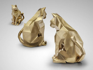 DECORATIUNE, FUTURE CAT, IN AURIU, 98CM, STIL EXCLUSIVIST, COD 598743 - Img 3
