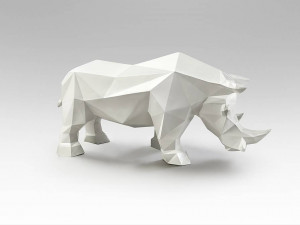 DECORATIUNE - FUTURE RHINO- IN ALB, 47CM, STIL EXCLUSIVIST, COD 567718 - Img 6