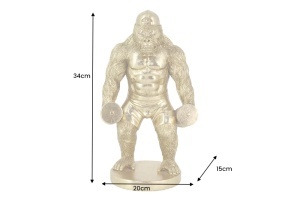 DECORATIUNE KING APE 35CM, DIN POLIRASINA, CULOARE AURIE, REALIZATA MANUAL, ARTIM GROUP SELECTION - Img 3