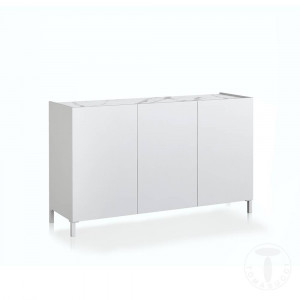DULAP/BUFET 130CM, EDDY, COD 4381, STIL MODERN, REALIZATA PANOURI LAMINATE, ALB HIGH GLOSS