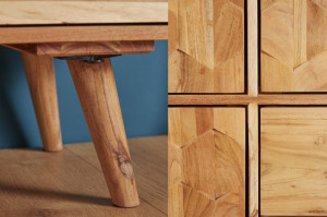 DULAP/BUFET LEMN MASIV, 140CM DIN LEMN ACACIA, DESIGN RETRO, ARTIM GROUP SELECTION - Img 5