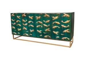 DULAP/BUFET LIVING, GOLDEN LAGOON 180CM, REALIZAT DIN LEMN DE MANGO 3D SI METAL, CULOARE TURCOAZ, ARTIM GROUP SELECTION - Img 4