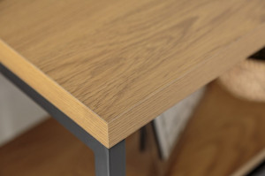 DULAP CU RAFTURI 110CM, STUDIO, DIN METAL SI MDF, CULOAREA STEJARULUI - Img 6