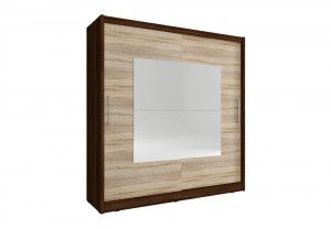DULAP DORMITOR WIKI IX 180 STEJAR SONOMA + CIOCOLATIU DESIGN MODERN PSK