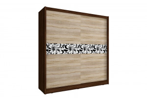 DULAP DORMITOR WIKI V A 200 SONOMA/CIOCOLATIU/ALB/NEGRU DESIGN MODERN PSK