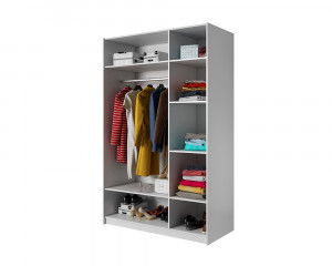DULAP DORMITOR XELO 140 ALB/STEJAR - DESIGN MODERN - Img 7