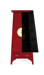 DULAP ELEGANT DARA 83CM, REALIZAT DIN LEMN DE MANGO, CULOARE ROSU SI AURIU, GINER Y COLOMER - Img 4