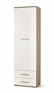 DULAP LIMA REG-1, ALB/STEJAR SONOMA, DIN PAL MELAMINAT, STIL MODERN - Img 1