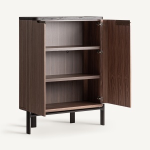 DULAP LIVING SAILLON, REALIZAT DIN LEMN, MDF SI STICLA, CULOARE MARO, REALIZAT MANUAL, VICAL HOME - Img 3