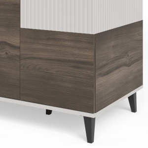 DULAP RANDOM 2 S-1, 182X90 CM, CASMIR/NUC/NEGRU, DIN MDF FURNIRUIT, POLIPROPILENA SI METAL, STIL MODERN - Img 8