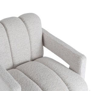 FOTOLIU, ARTIM MEBLE, REALIZAT DIN MATERIAL BOUCLE GRI SI METAL, STIL MODERN - Img 6