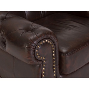 FOTOLIU CHESTERFIELD, DIN LEMN SI PIELE NATURALA, CULOARE MARO, ARTIM SELECTION - Img 4