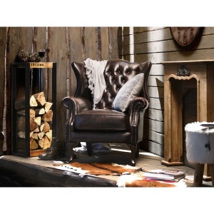 FOTOLIU CHESTERFIELD, DIN LEMN SI PIELE NATURALA, CULOARE MARO, ARTIM SELECTION - Img 8