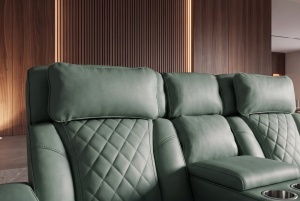 FOTOLIU CINEMA 2 LOCURI HOLLYWOOD, REGLABIL ELECTRIC, REALIZAT DIN PIELE ECO, CULOARE VERDE SALVIE, INVICTA INTERIOR - Img 14