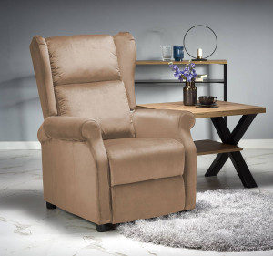 FOTOLIU CONFORTABIL AGUSTIN 2, BEJ, TAPITERIE DIN CATIFEA, CU FUNCTIE DE RABATARE, STIL MODERN