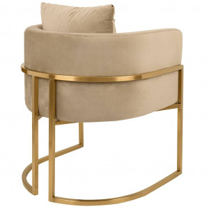 FOTOLIU CONFORTABIL CHLOE, KHAKI/AURIU, DIN CATIFEA SI METAL, STIL MODERN - Img 4