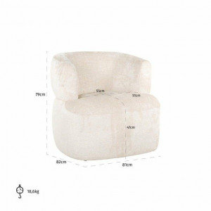 FOTOLIU CONFORTABIL DONNA, ALB, TAPITERIE CHENILLE, STIL MODERN, RICHMOND INTERIORS - Img 7