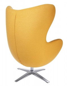 FOTOLIU CONFORTABIL EGG SZEROKI, GALBEN MUSTAR 13/CROM, DIN CASMIR SI METAL, STIL MODERN - Img 2