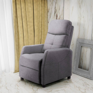 FOTOLIU CONFORTABIL FELIPE 2, GRI, TAPITERIE DIN CATIFEA, CU FUNCTIE DE RABATARE, STIL MODERN