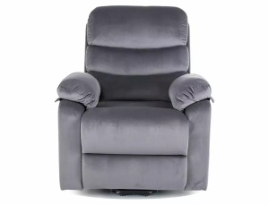 FOTOLIU CONFORTABIL HEKTOR, GRI BLUVEL 14, TAPITERIE DIN CATIFEA, CU FUNCTIE DE RABATARE SI MASAJ - Img 2
