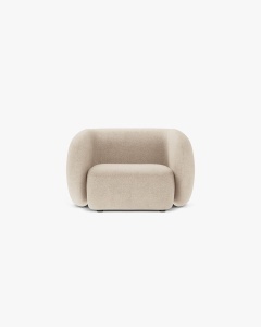 FOTOLIU CONFORTABIL KATE, BEJ, 108X89 CM, TAPITAT CU TAPITERIE DIN TEXTIL BOUCLE BALOO, MICADONI