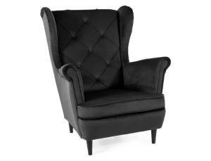 FOTOLIU CONFORTABIL LADY, NEGRU BLUVEL 19/WENGE, TAPITERIE DIN CATIFEA SI PICIOARE DIN LEMN