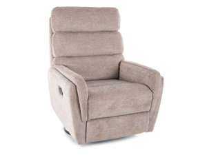 FOTOLIU CONFORTABIL RECLINER SI FUNCTIE DE PIVOTARE, STIL ARGOS RAVEN, BEJ INCHIS 30, TAPITERIE DIN TEXTIL, STIL MODERN
