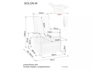 FOTOLIU CONFORTABIL SOLON BREGO, BEJ DESCHIS 22, CU FUNCTIE DE MASAJ, RABATARE SI PORT USB INCORPORAT - Img 4