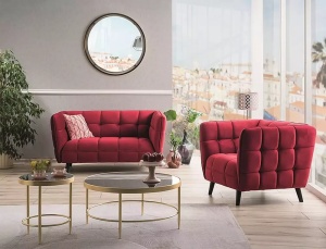 FOTOLIU CONFORTABIL STIL CASTELLO 1, BORDO BLUVEL 59/WENGE, TAPITERIE DIN CATIFEA SI PICIOARE DIN LEMN - Img 7