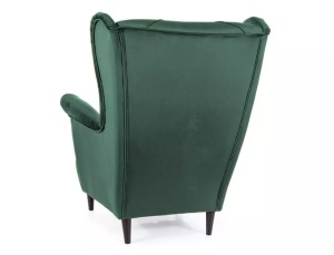 FOTOLIU CONFORTABIL STIL LADY, VERDE BLUVEL 78/WENGE, TAPITERIE DIN CATIFEA SI PICIOARE DIN LEMN - Img 3