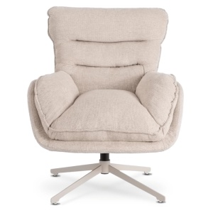 FOTOLIU CU TABURET, ARTIM MEBLE, REALIZAT DIN MATERIAL TEXTIL CREM SI METAL, STIL MODERN - Img 3