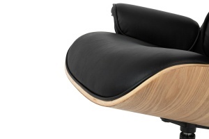 FOTOLIU DE RELAXARE DE LUX, ARTIM LOUNGE HM, REALIZAT PIELE NATURALA ITALIANA SI LEMN, CULOARE NEGRU/FRASIN, STIL EAMES - Img 5
