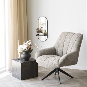 FOTOLIU DE RELAXARE ROTATIV GRANDOLA, DIN METAL SI TEXTIL, CULOARE GRI, HOUSE NORDIC - Img 2