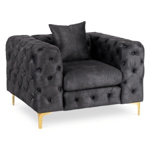 FOTOLIU DEOSEBIT, ARTIM MEBLE, MATERIAL TEXTIL( CATIFEA) SI SUPORT METALIC, CULOARE NEAGRA/AURIU, STIL MODERN - Img 9