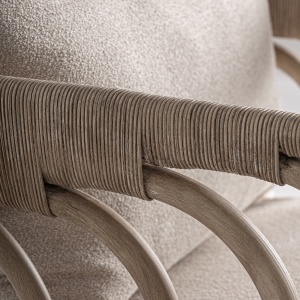 FOTOLIU DOUZAINS, REALIZAT DIN RATAN SI TEXTIL, CULOARE BEJ, REALIZAT MANUAL, VICAL HOME - Img 7