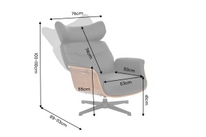 FOTOLIU ELEGANT DE RELAXARE ROTATIV, CU SPATAR REGLABIL, VOGUE, DIN METAL, FURNIR SI PIELE ECO, CULOARE MARO/NEGRU, INVICTA INTERIOR - Img 2
